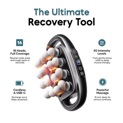 Deep Relief 16-Head Muscle Massage Gun